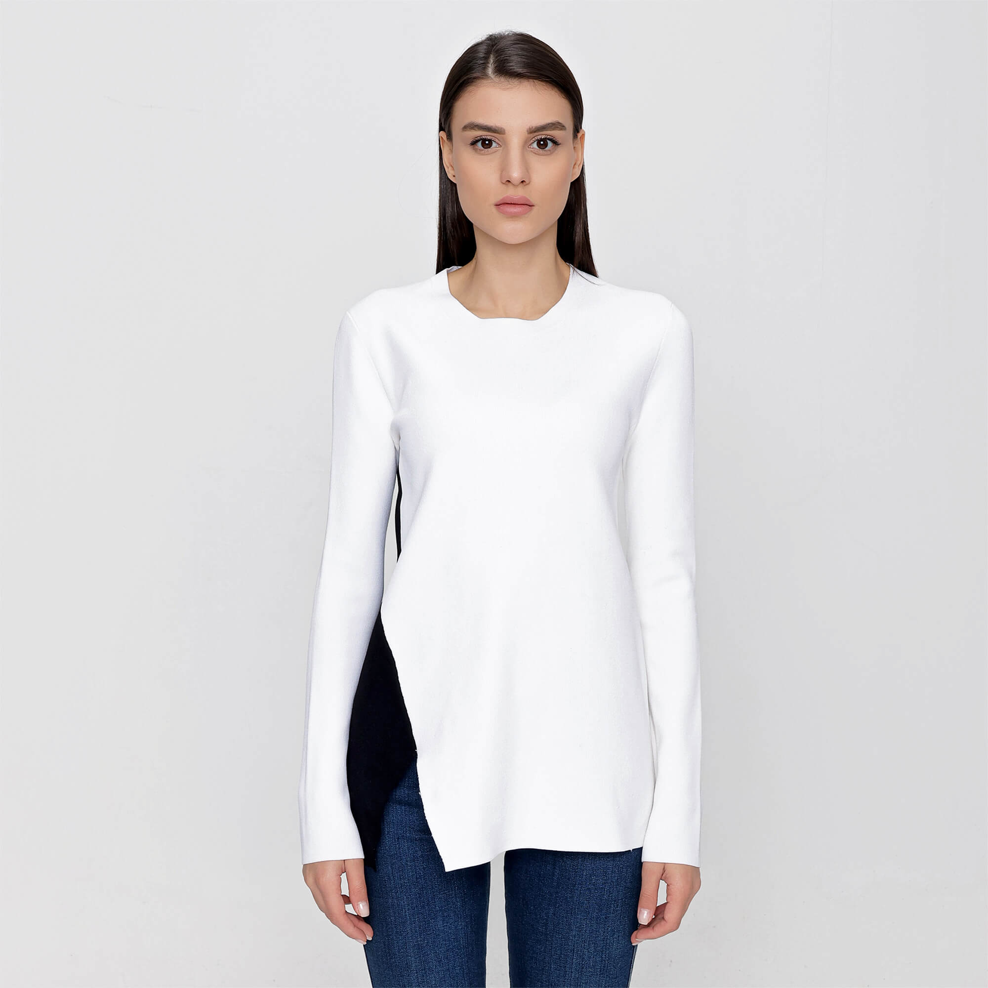 Proenza Schouler - White / Black Asymmetric Sweater